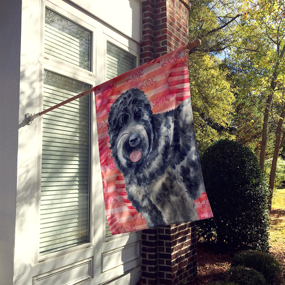 Black Russian Terrier Love Flag Canvas House Size BB9764CHF  the-store.com.