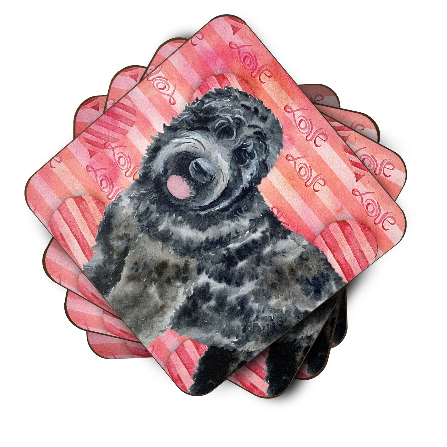 Black Russian Terrier Love Foam Coaster Set of 4 BB9764FC - the-store.com