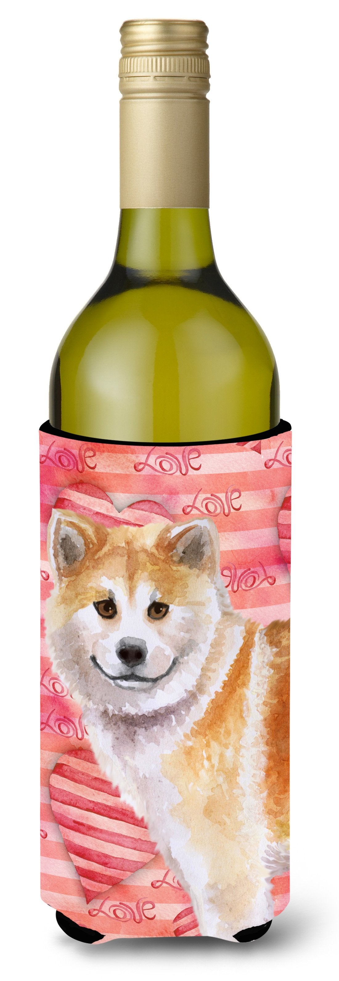 Shiba Inu Love Wine Bottle Beverge Insulator Hugger BB9765LITERK by Caroline&#39;s Treasures