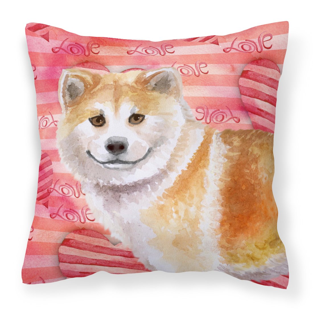 Shiba Inu Love Fabric Decorative Pillow BB9765PW1818 by Caroline&#39;s Treasures