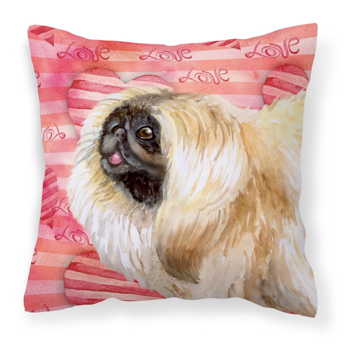 Pekingese Love Fabric Decorative Pillow BB9768PW1818 by Caroline&#39;s Treasures