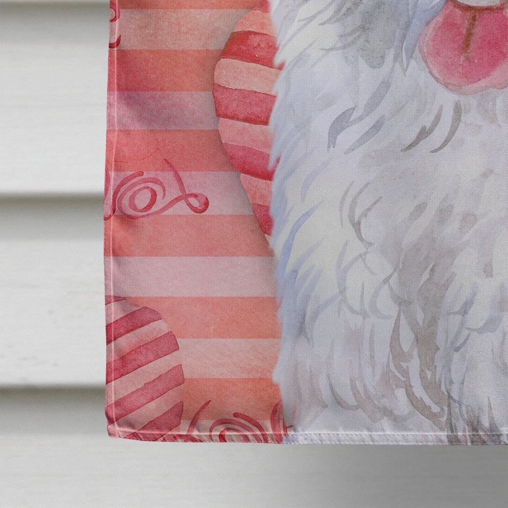 Medium White Poodle Love Flag Canvas House Size BB9770CHF