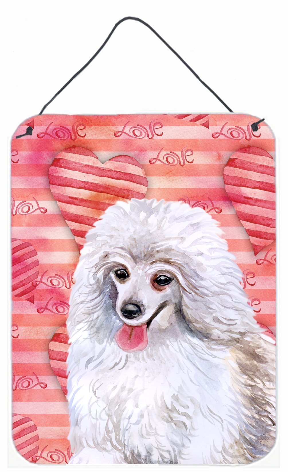 Medium White Poodle Love Wall or Door Hanging Prints BB9770DS1216 by Caroline&#39;s Treasures