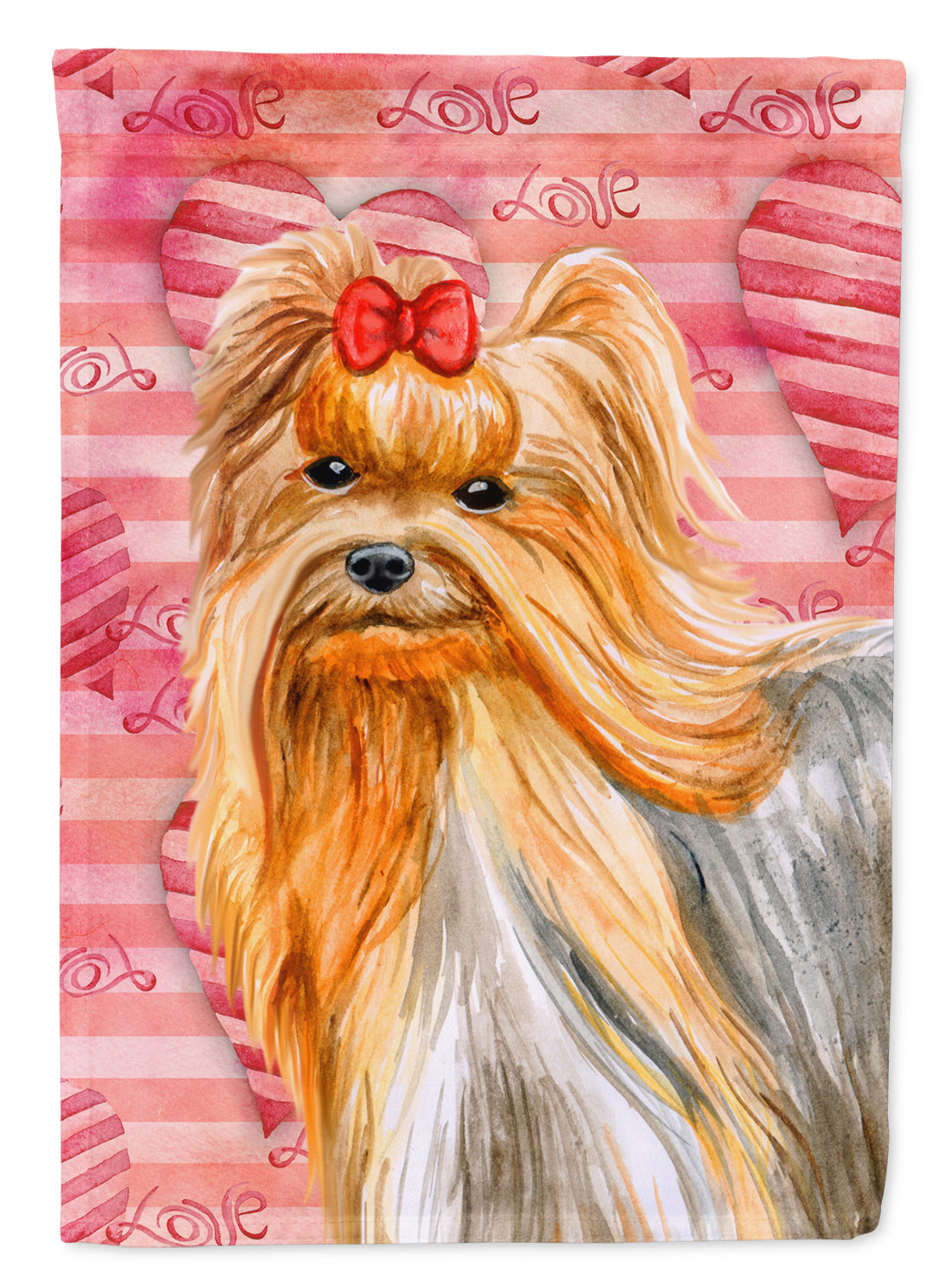 Yorkshire Terrier Love Flag Canvas House Size BB9772CHF