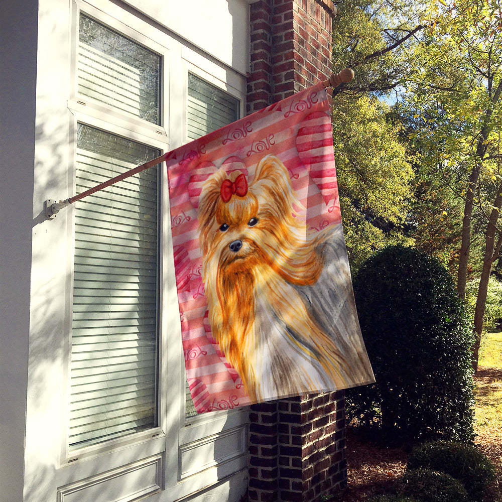 Yorkshire Terrier Love Flag Canvas House Size BB9772CHF  the-store.com.