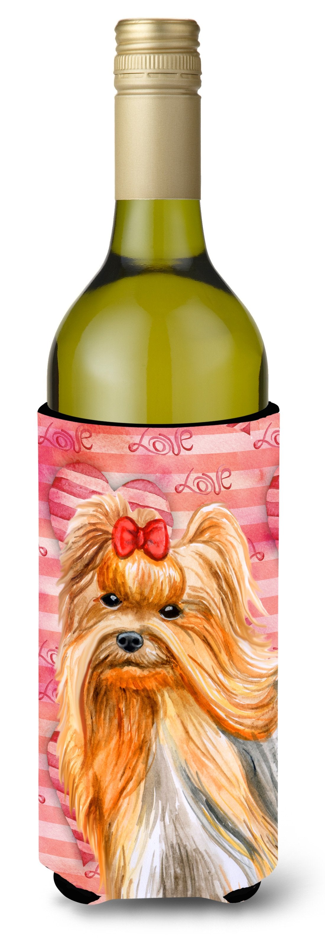 Yorkshire Terrier Love Wine Bottle Beverge Insulator Hugger BB9772LITERK by Caroline&#39;s Treasures