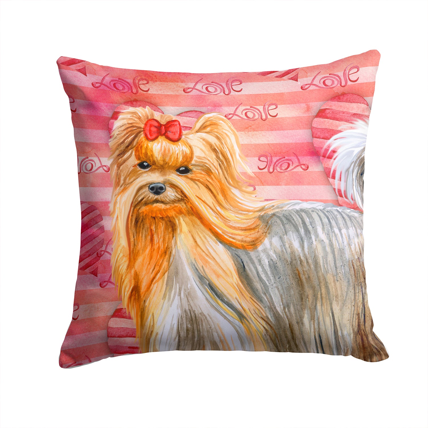 Yorkshire Terrier Love Fabric Decorative Pillow BB9772PW1414 - the-store.com