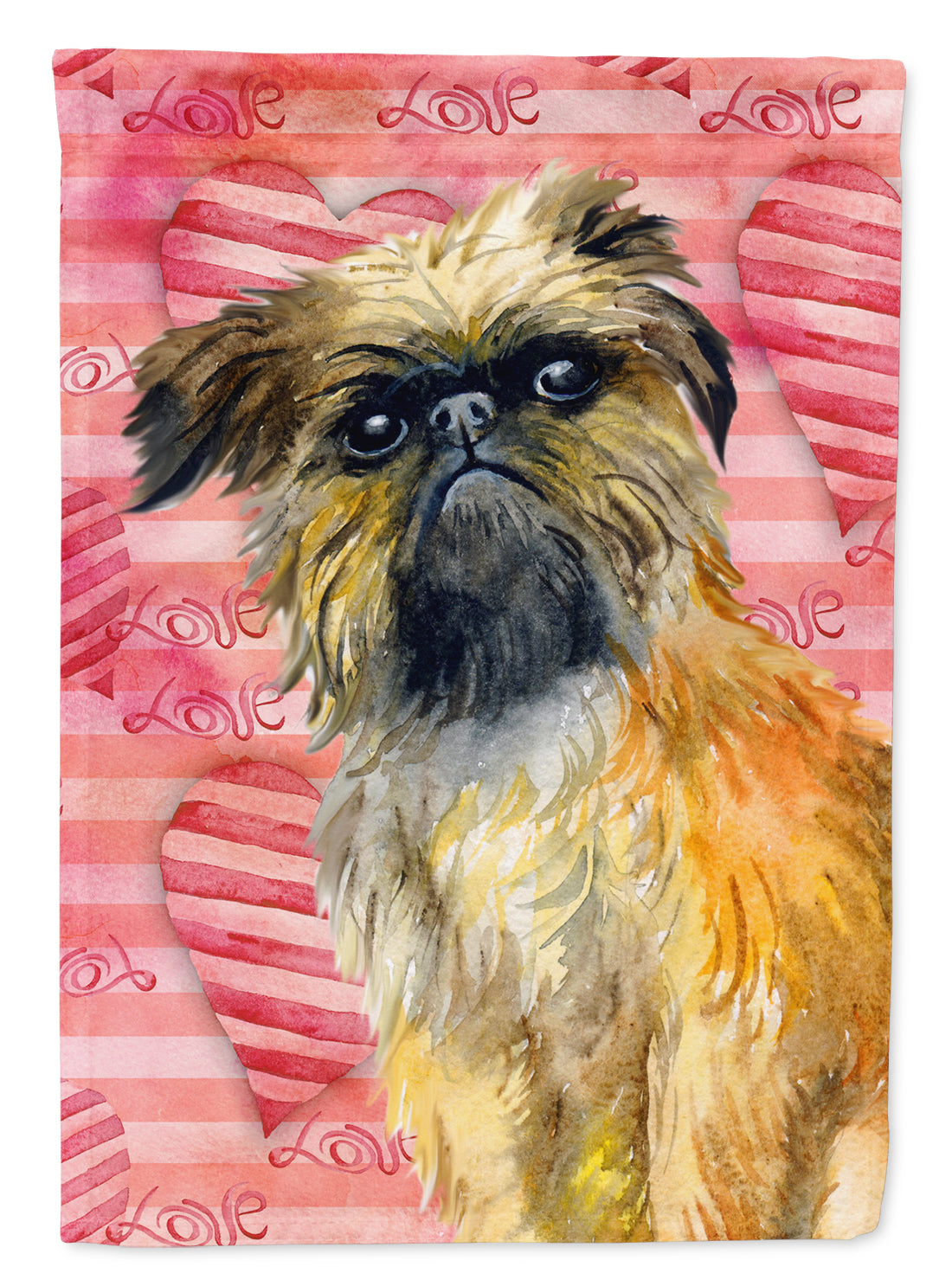 Brussels Griffon Love Flag Canvas House Size BB9774CHF  the-store.com.