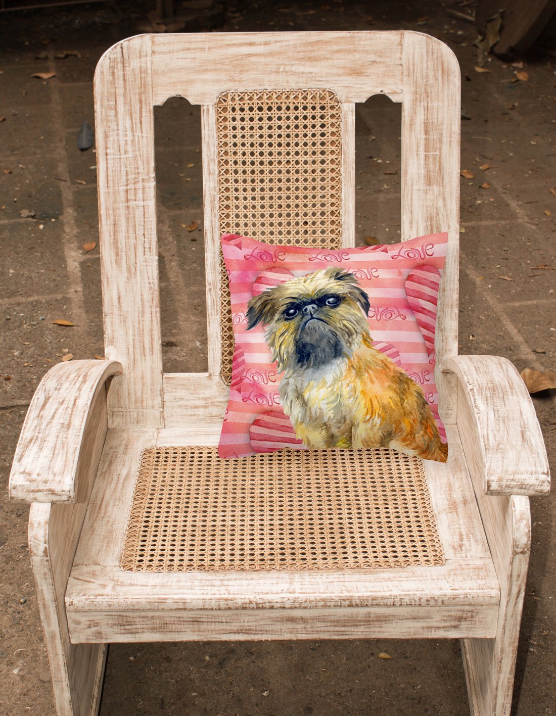 Brussels Griffon Love Fabric Decorative Pillow BB9774PW1818 by Caroline's Treasures
