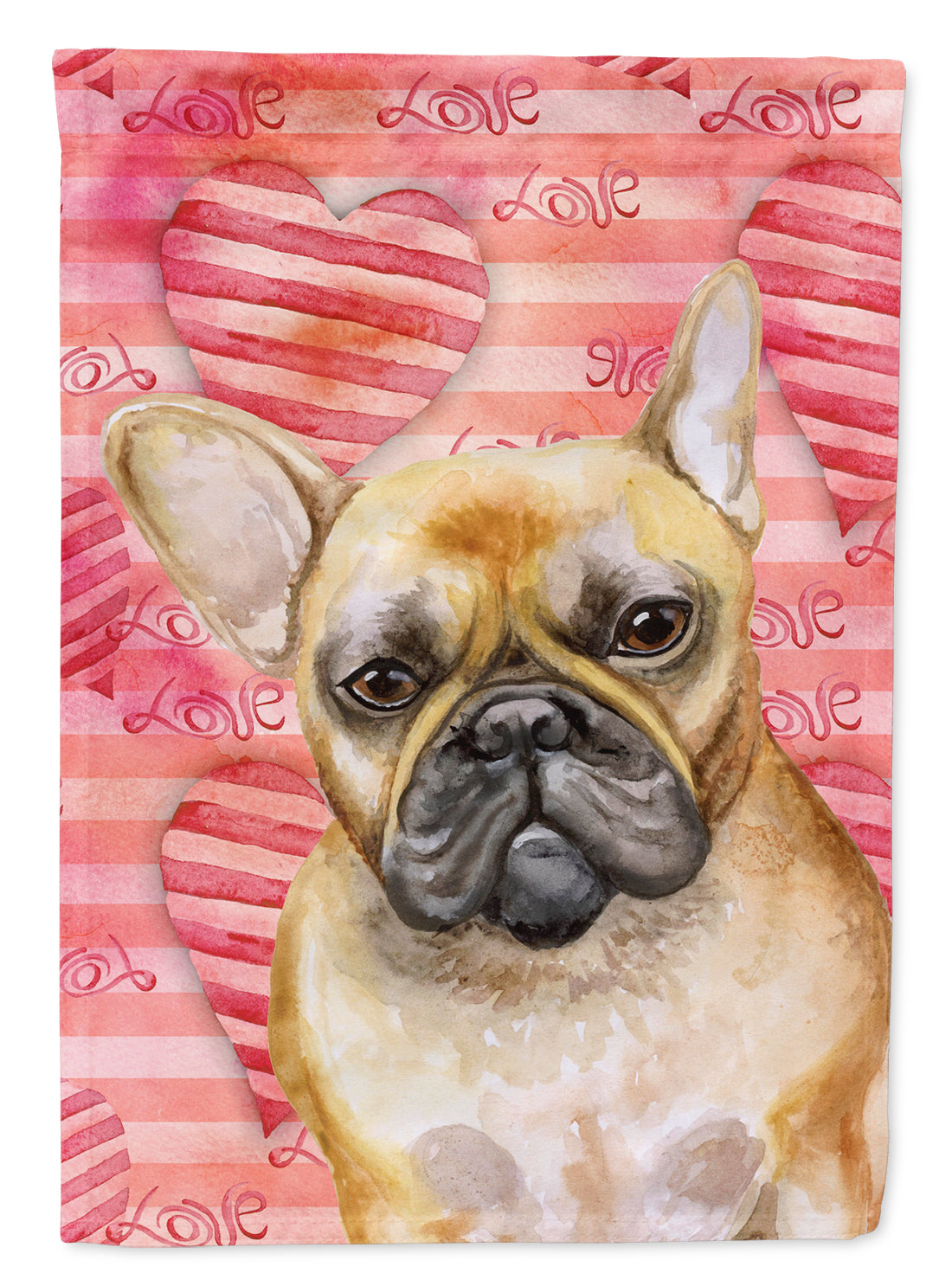French Bulldog Love Flag Canvas House Size BB9775CHF  the-store.com.