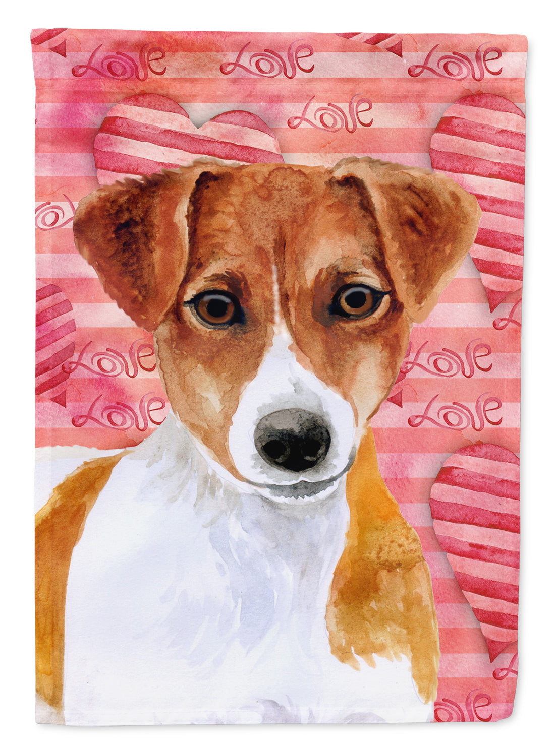 Jack Russell Terrier Love Flag Canvas House Size BB9776CHF