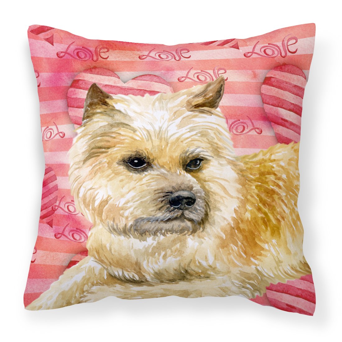 Cairn Terrier Love Fabric Decorative Pillow BB9777PW1818 by Caroline's Treasures