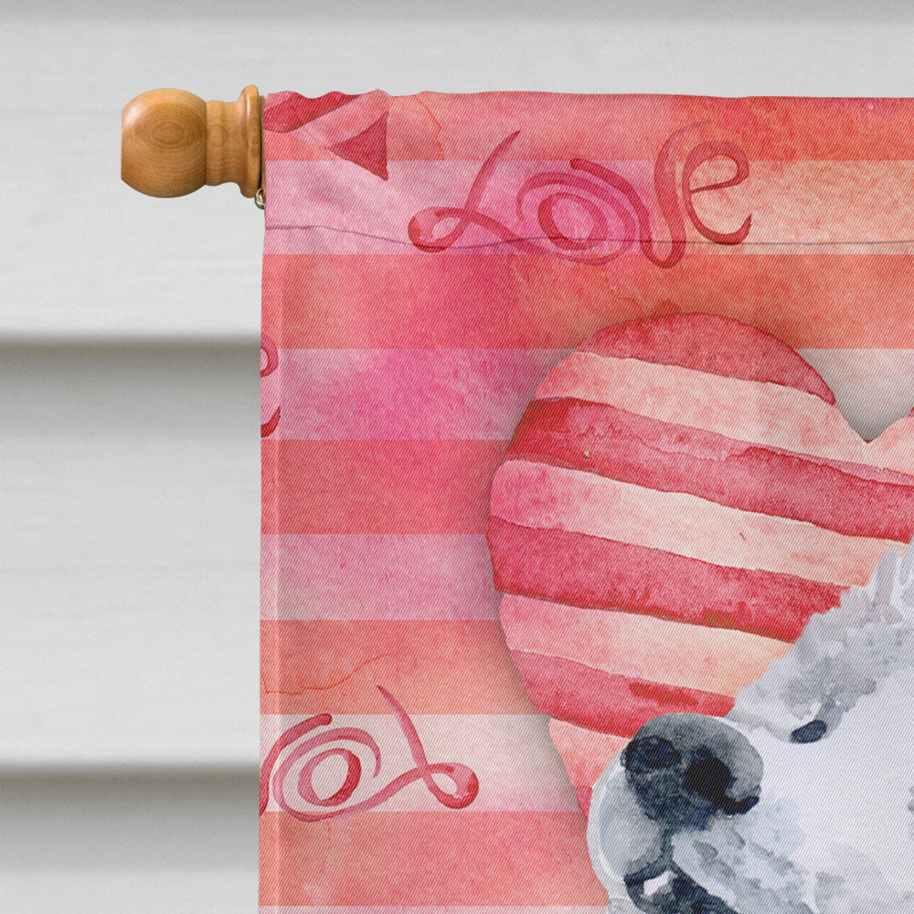 Samoyed Love Flag Canvas House Size BB9778CHF