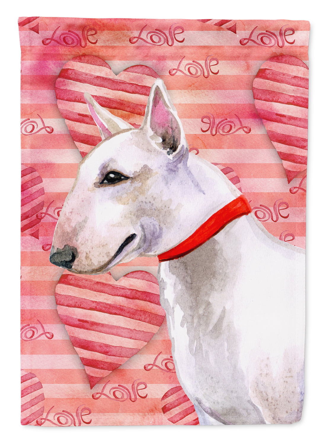 Bull Terrier Love Flag Canvas House Size BB9780CHF