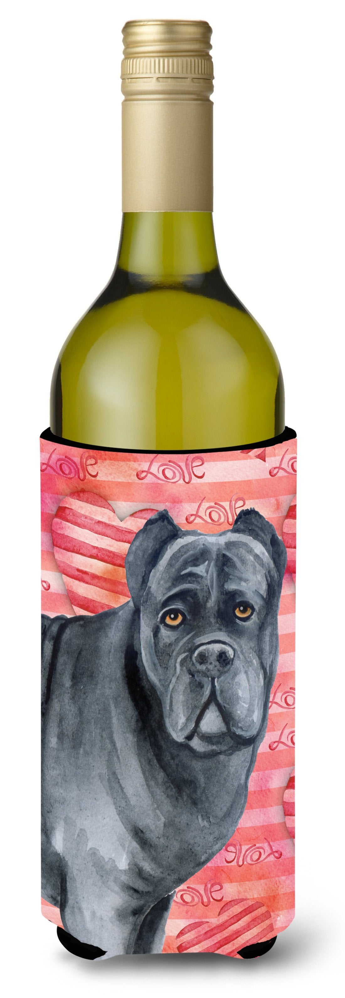 Cane Corso Love Wine Bottle Beverge Insulator Hugger BB9781LITERK by Caroline&#39;s Treasures