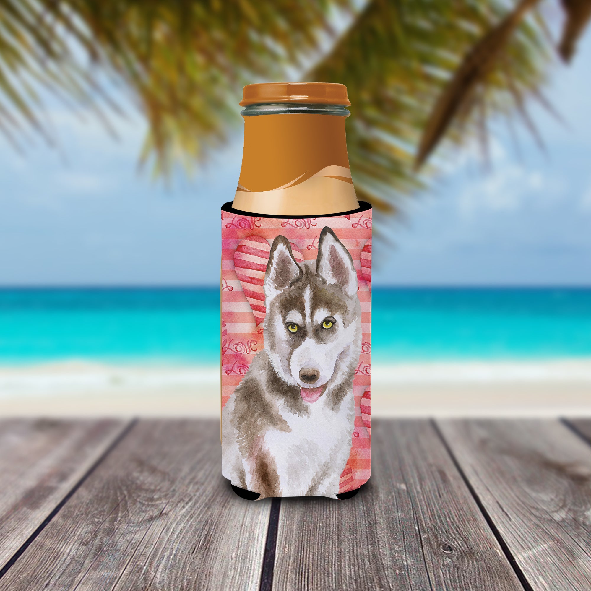 Siberian Husky Grey Love  Ultra Hugger for slim cans BB9783MUK