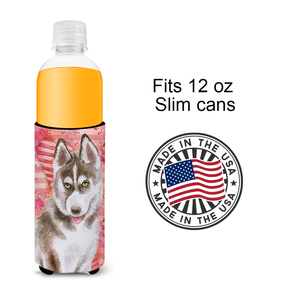 Siberian Husky Grey Love  Ultra Hugger for slim cans BB9783MUK