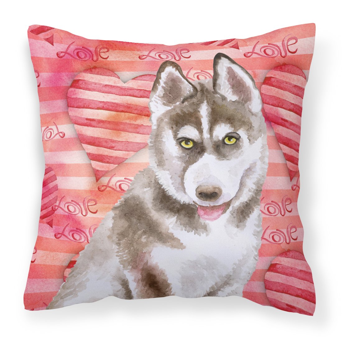 Siberian Husky Grey Love Fabric Decorative Pillow BB9783PW1818 by Caroline&#39;s Treasures