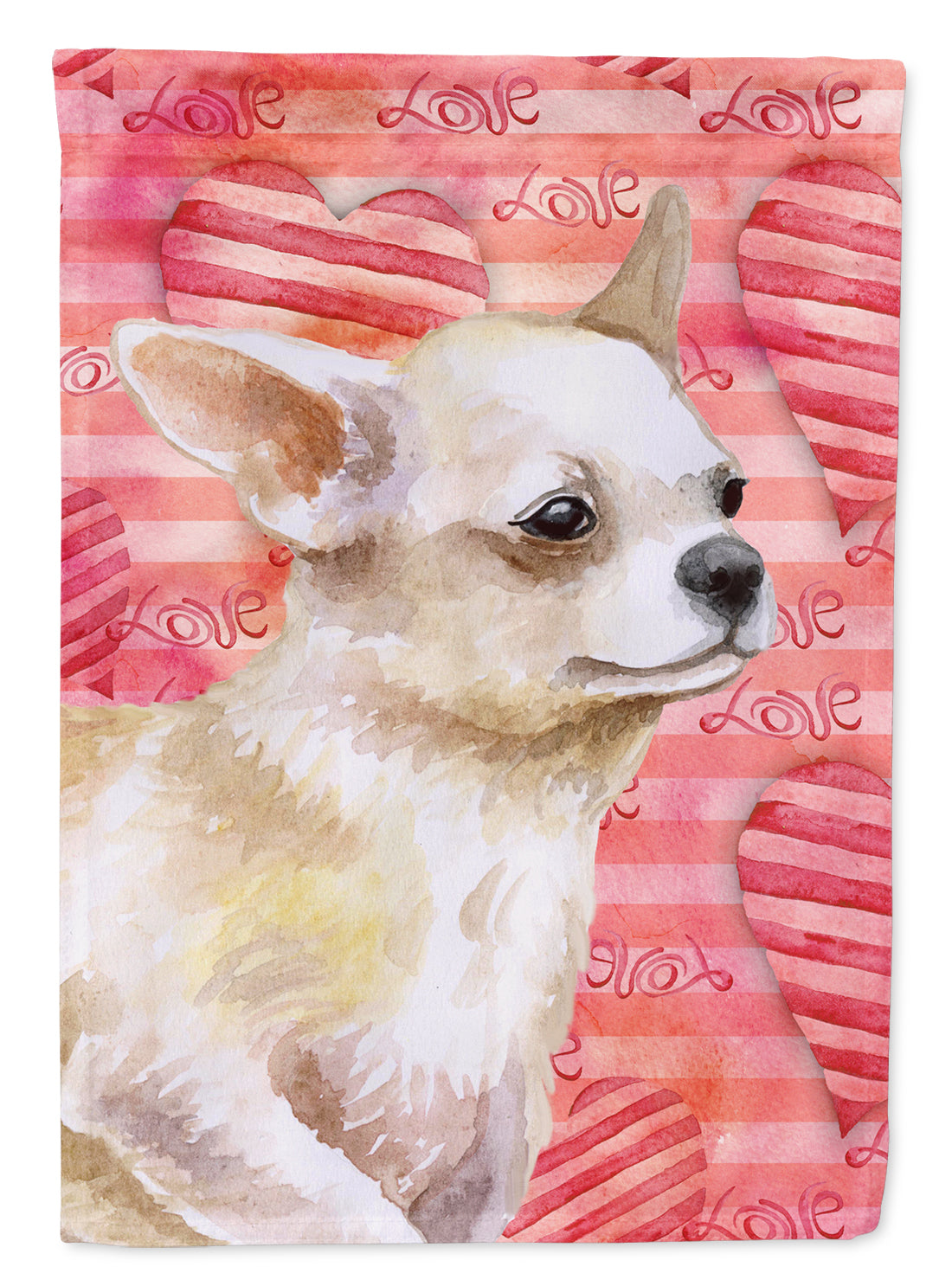 Chihuahua Leg up Love Flag Canvas House Size BB9784CHF