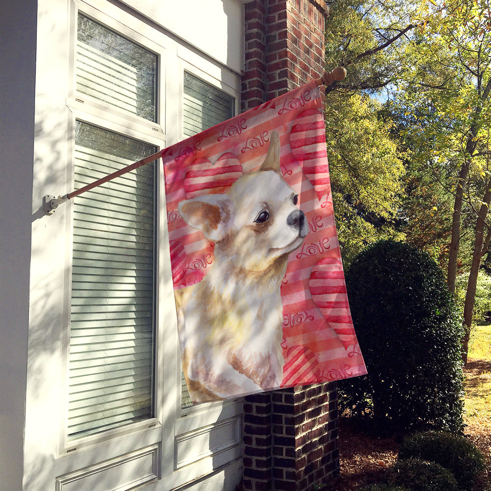 Chihuahua Leg up Love Flag Canvas House Size BB9784CHF  the-store.com.