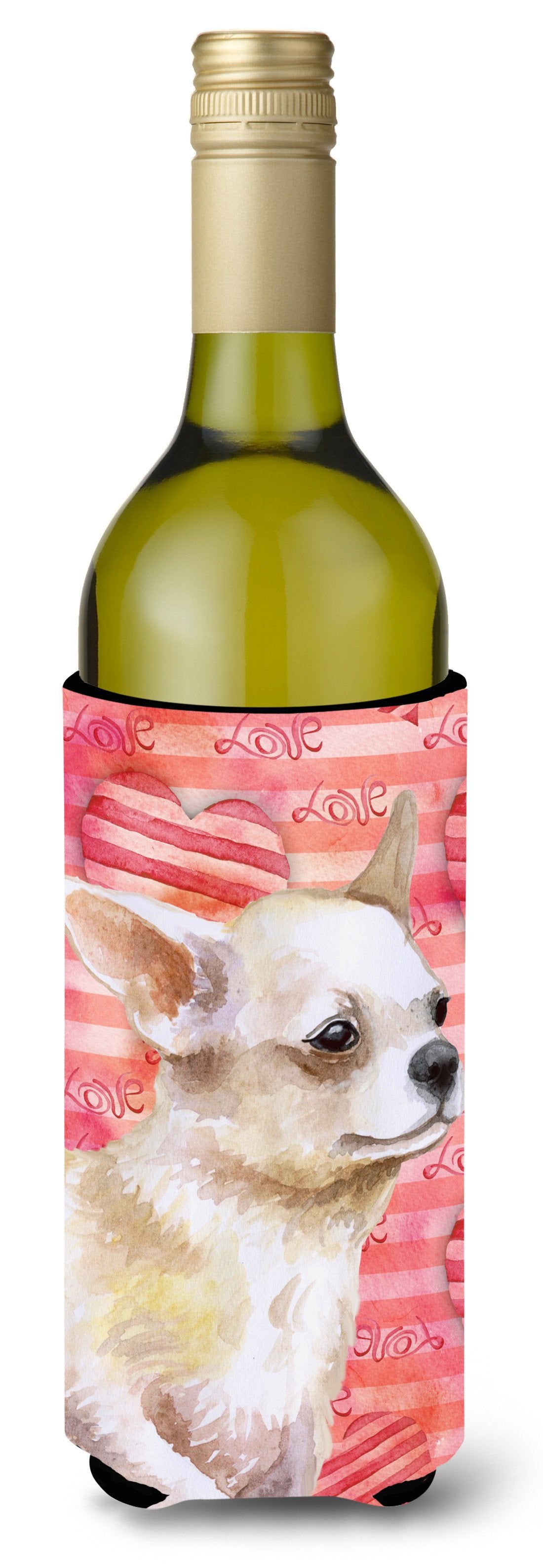Chihuahua Leg up Love Wine Bottle Beverge Insulator Hugger BB9784LITERK by Caroline&#39;s Treasures