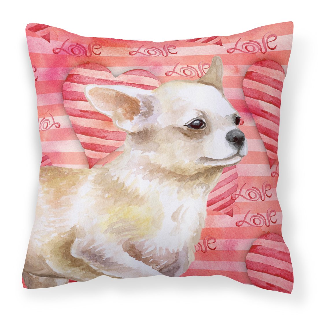 Chihuahua Leg up Love Fabric Decorative Pillow BB9784PW1818 by Caroline's Treasures