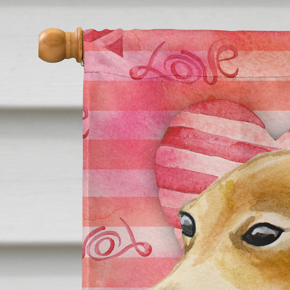 Italian Greyhound Love Flag Canvas House Size BB9785CHF