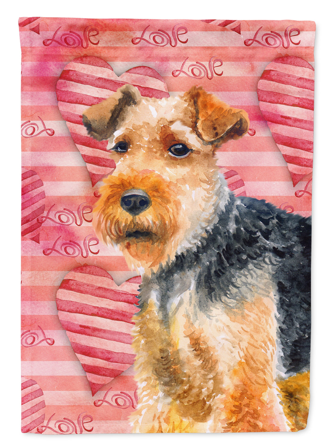Welsh Terrier Love Flag Canvas House Size BB9787CHF