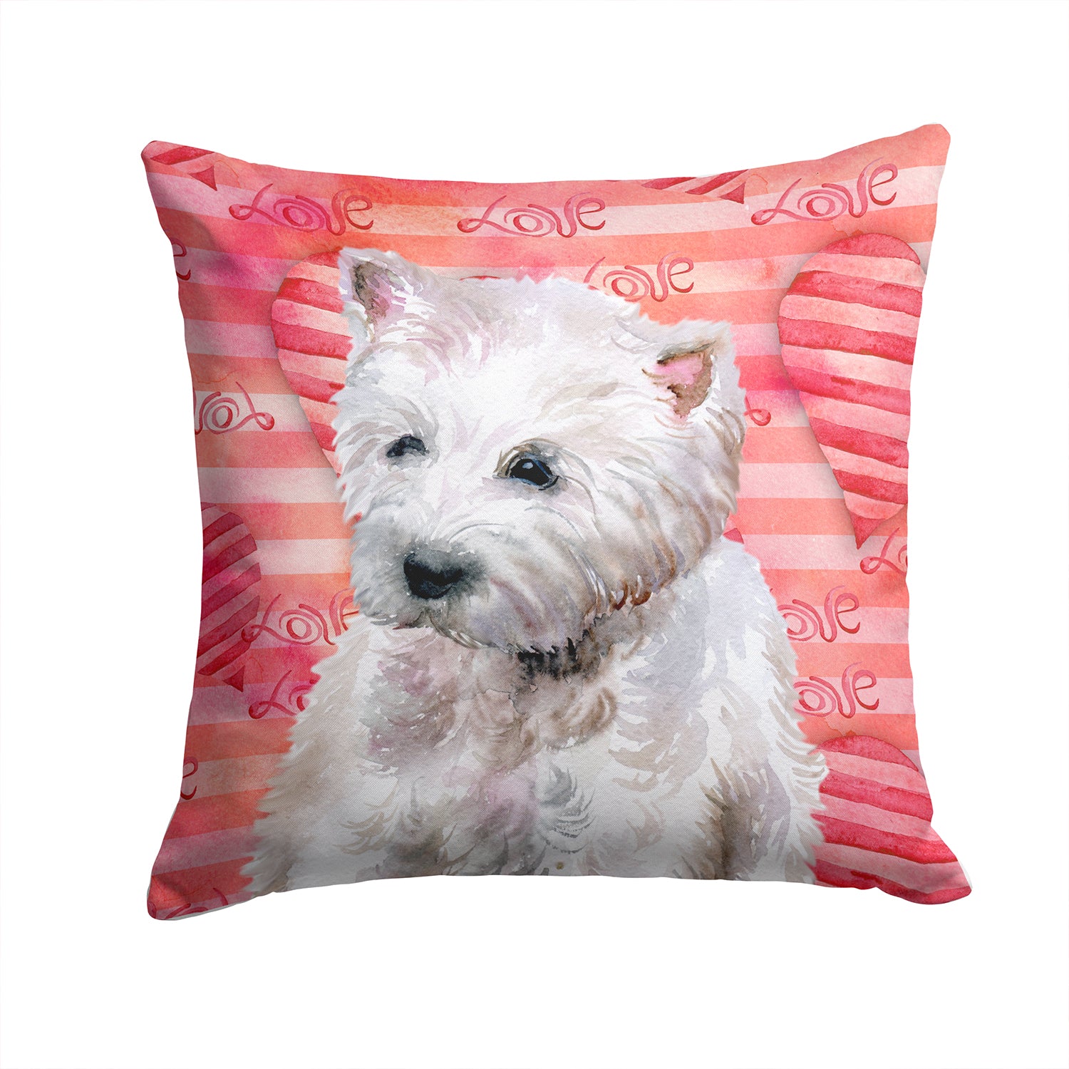 Westie Love Fabric Decorative Pillow BB9788PW1414 - the-store.com