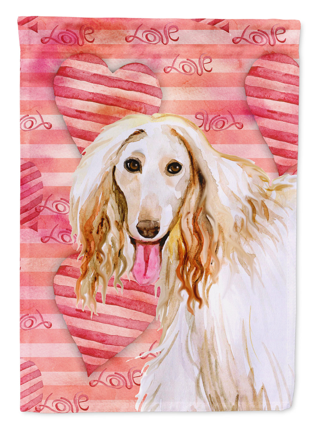 Afghan Hound Love Flag Canvas House Size BB9789CHF  the-store.com.