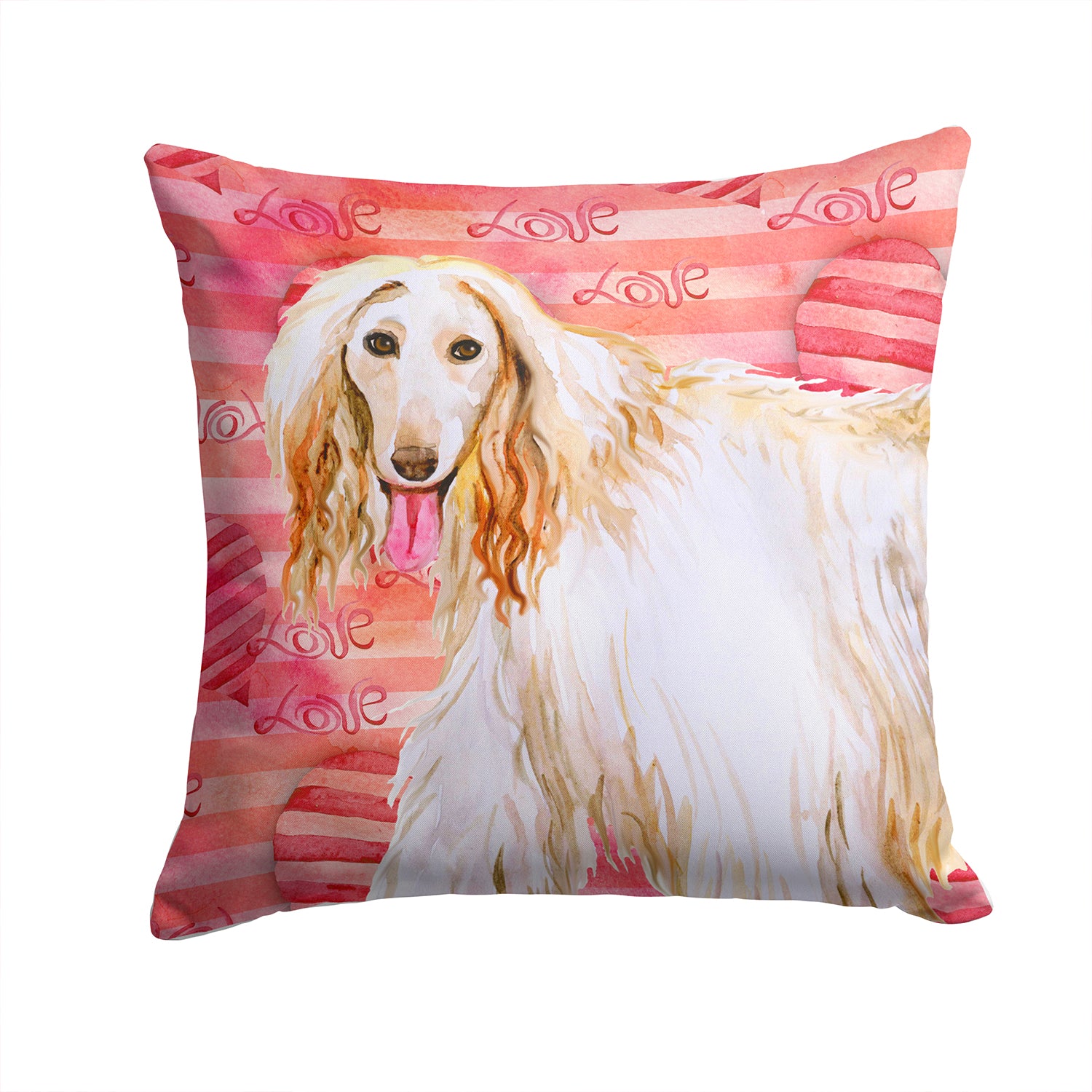 Afghan Hound Love Fabric Decorative Pillow BB9789PW1414 - the-store.com