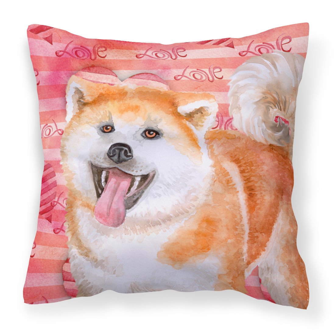 Akita Love Fabric Decorative Pillow BB9790PW1818 by Caroline&#39;s Treasures