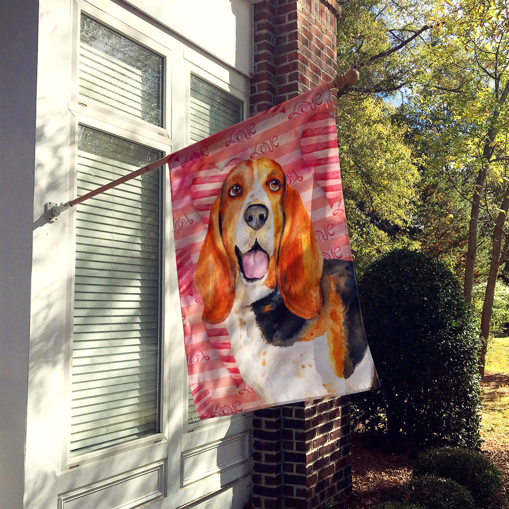 Basset Hound Love Flag Canvas House Size BB9791CHF  the-store.com.