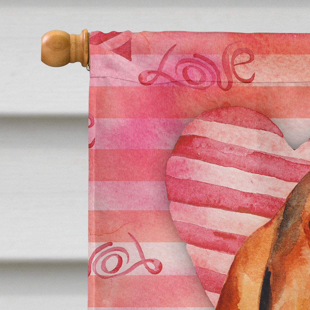 Basset Hound Love Flag Canvas House Size BB9791CHF
