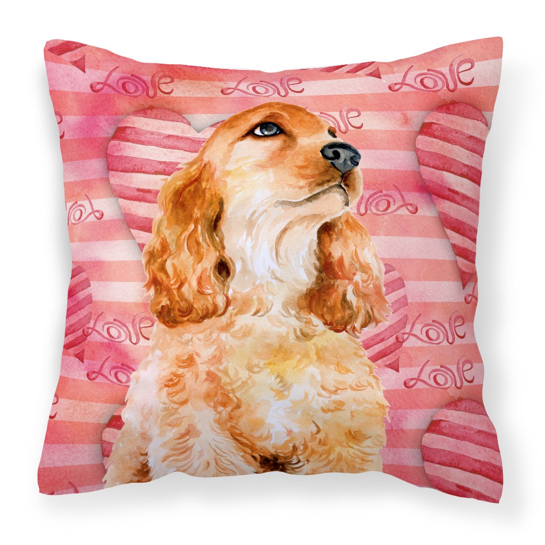 Cocker Spaniel Love Fabric Decorative Pillow BB9793PW1818 by Caroline&#39;s Treasures