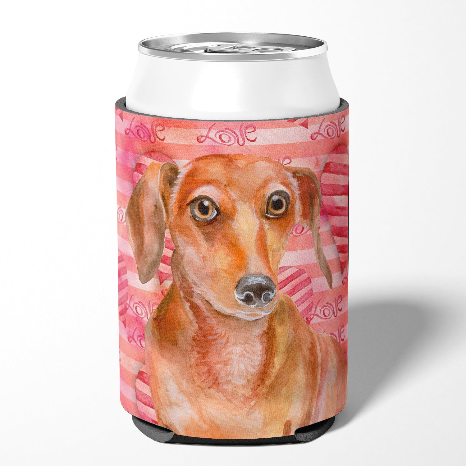 Red Dachshund Love Can or Bottle Hugger BB9794CC  the-store.com.
