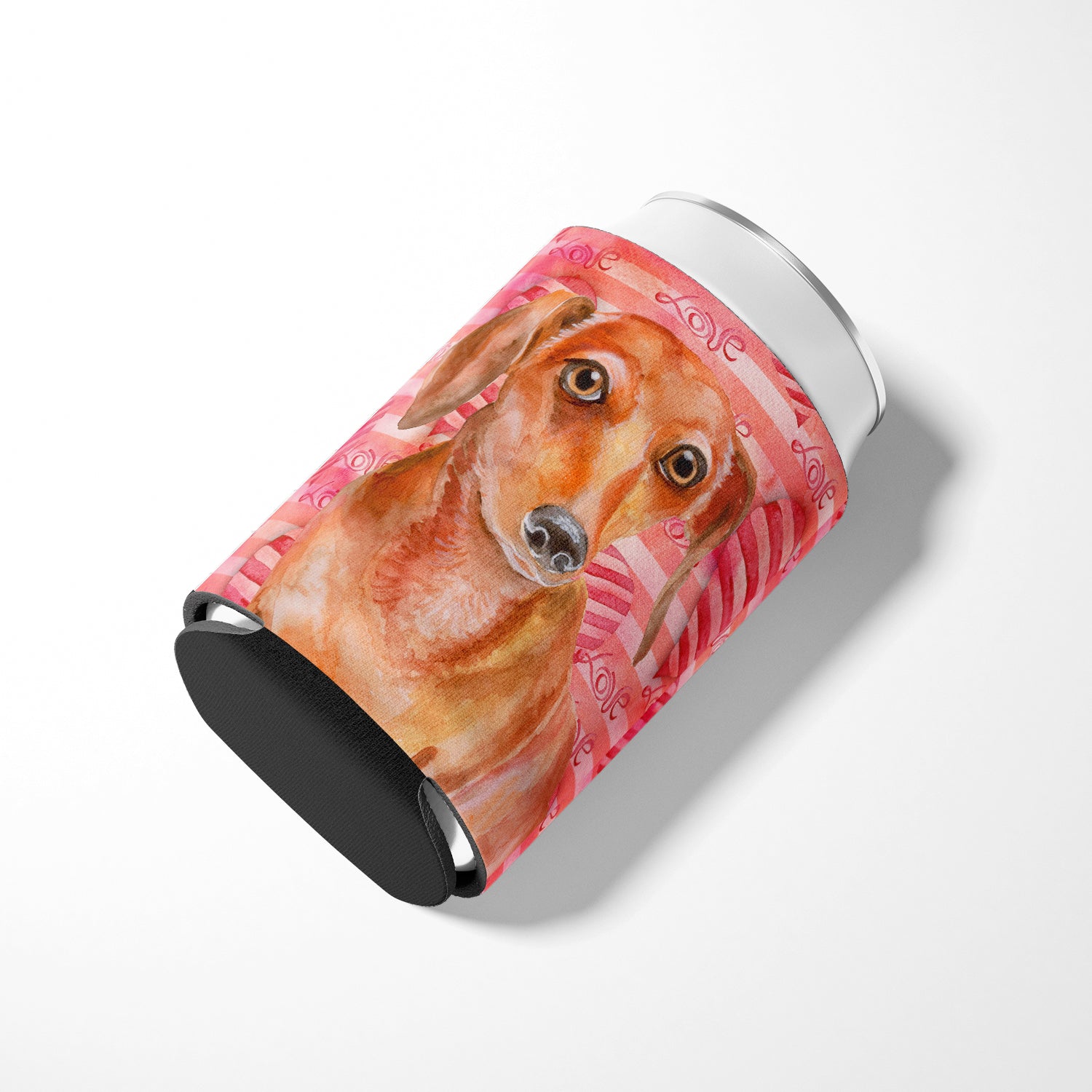 Red Dachshund Love Can or Bottle Hugger BB9794CC  the-store.com.