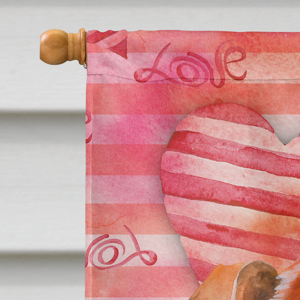 Red Dachshund Love Flag Canvas House Size BB9794CHF  the-store.com.