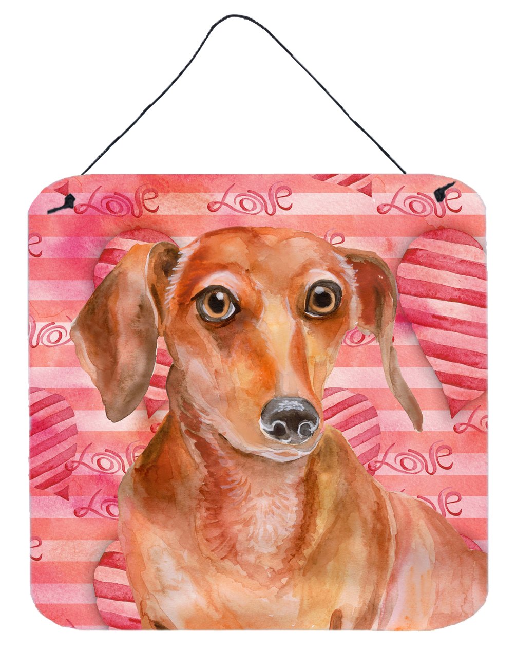 Red Dachshund Love Wall or Door Hanging Prints BB9794DS66 by Caroline&#39;s Treasures
