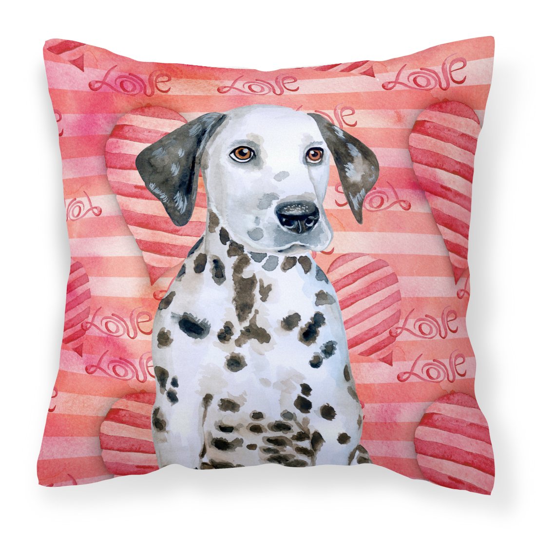 Dalmatian Puppy Love Fabric Decorative Pillow BB9795PW1818 by Caroline&#39;s Treasures