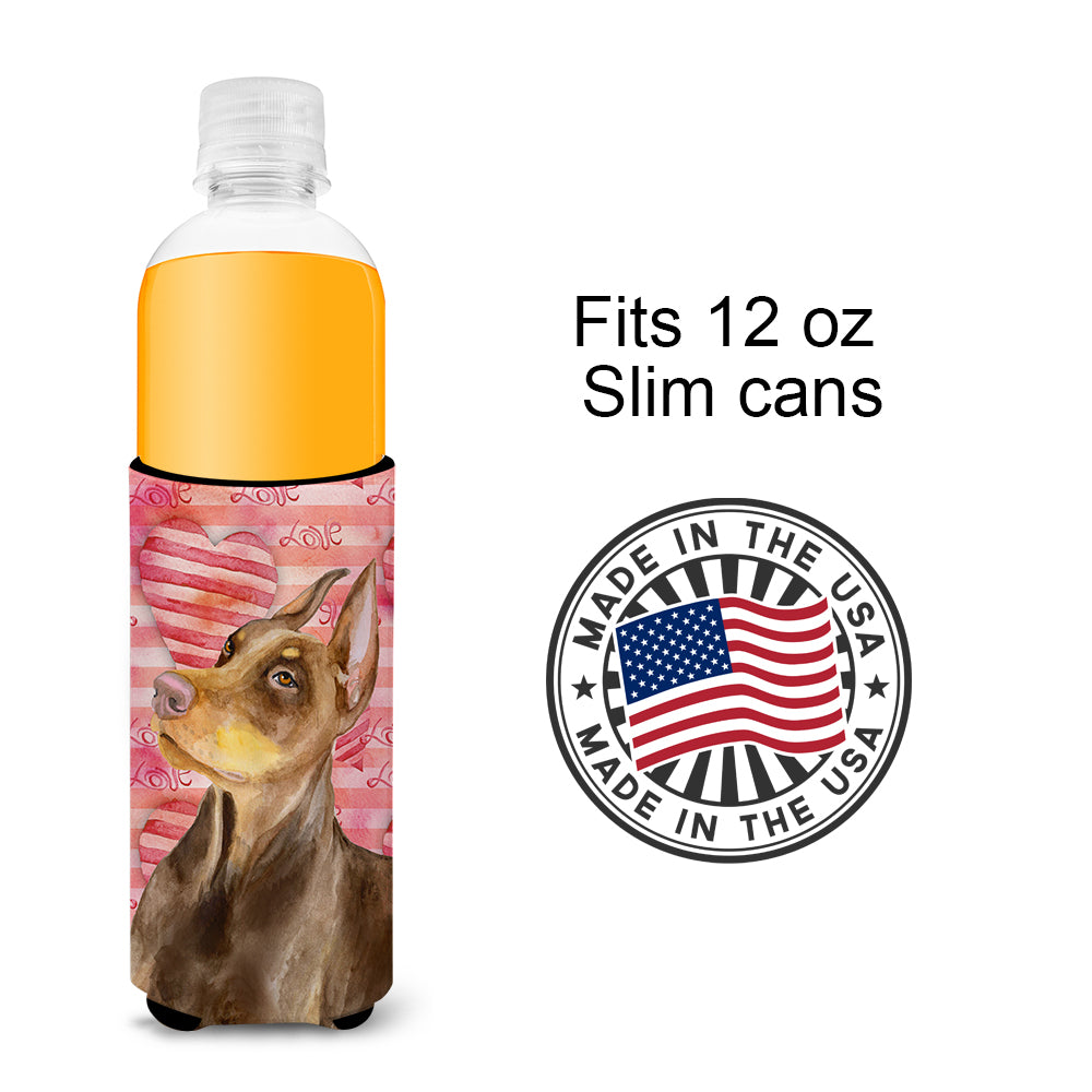Doberman Pinscher Love  Ultra Hugger for slim cans BB9796MUK  the-store.com.