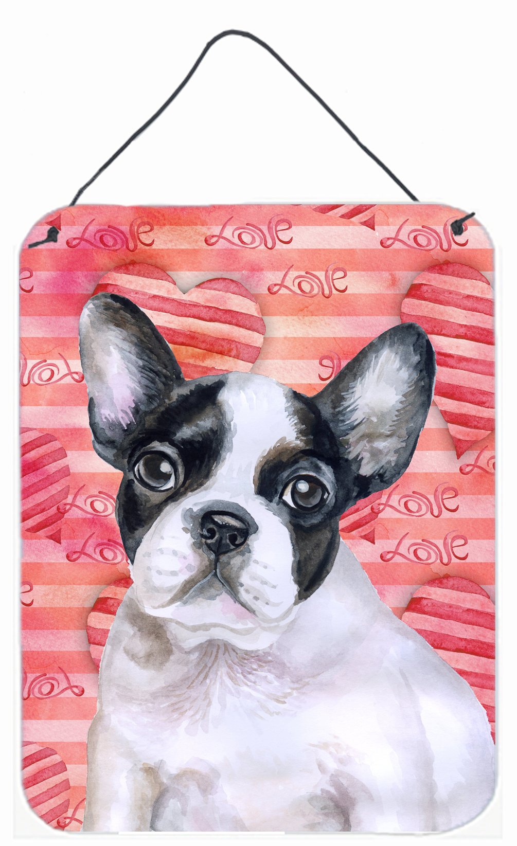 French Bulldog Black White Love Wall or Door Hanging Prints BB9797DS1216 by Caroline's Treasures