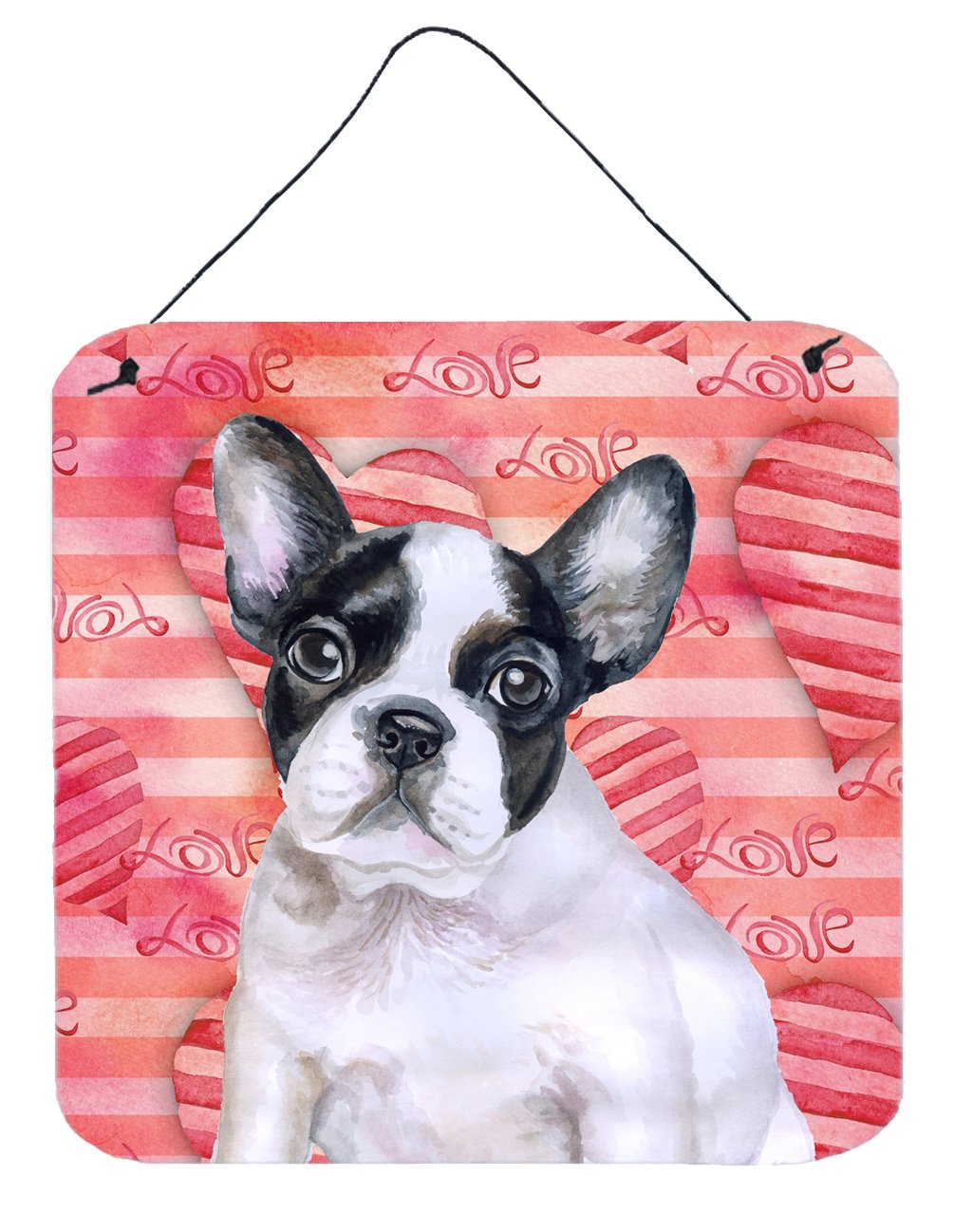 French Bulldog Black White Love Wall or Door Hanging Prints BB9797DS66 by Caroline&#39;s Treasures