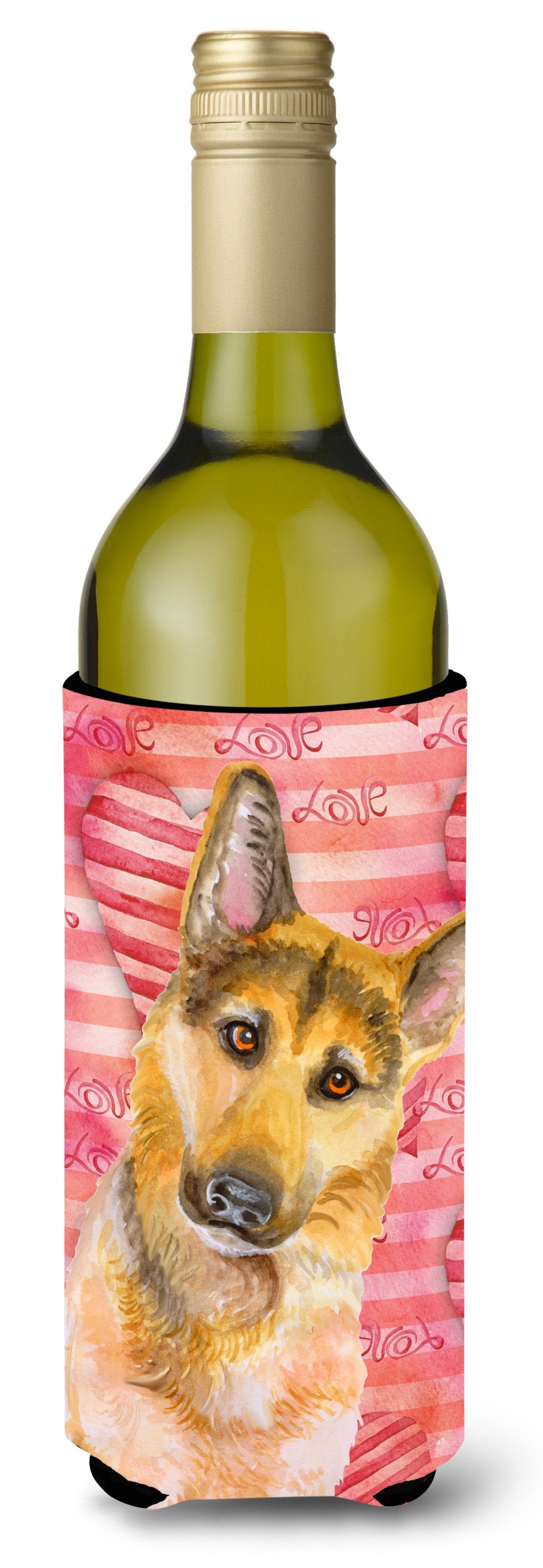 German Shepherd #2 Love Wine Bottle Beverge Insulator Hugger BB9798LITERK by Caroline&#39;s Treasures