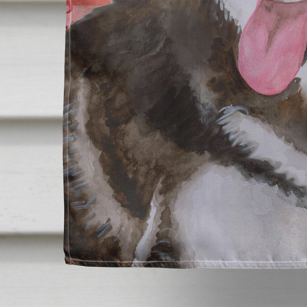 Siberian Husky #2 Love Flag Canvas House Size BB9799CHF