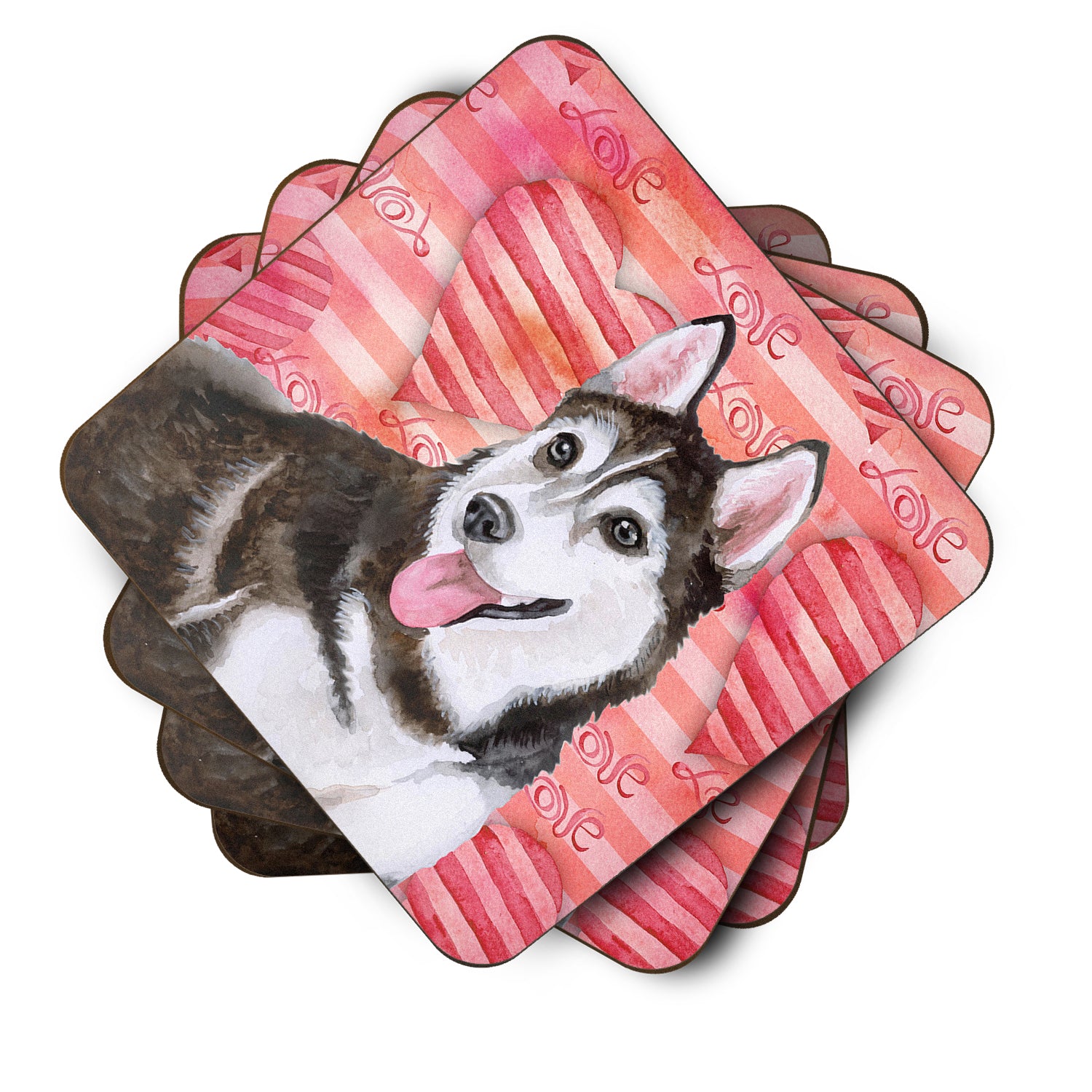 Siberian Husky #2 Love Foam Coaster Set of 4 BB9799FC - the-store.com