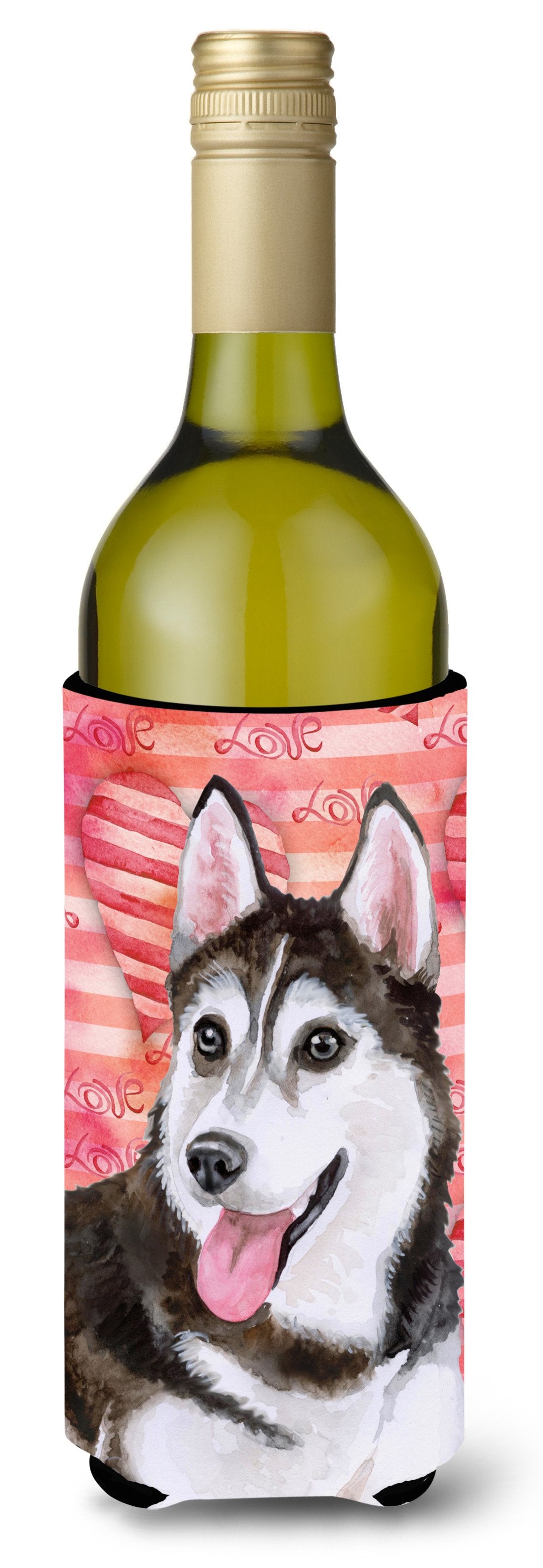 Siberian Husky #2 Love Wine Bottle Beverge Insulator Hugger BB9799LITERK by Caroline&#39;s Treasures