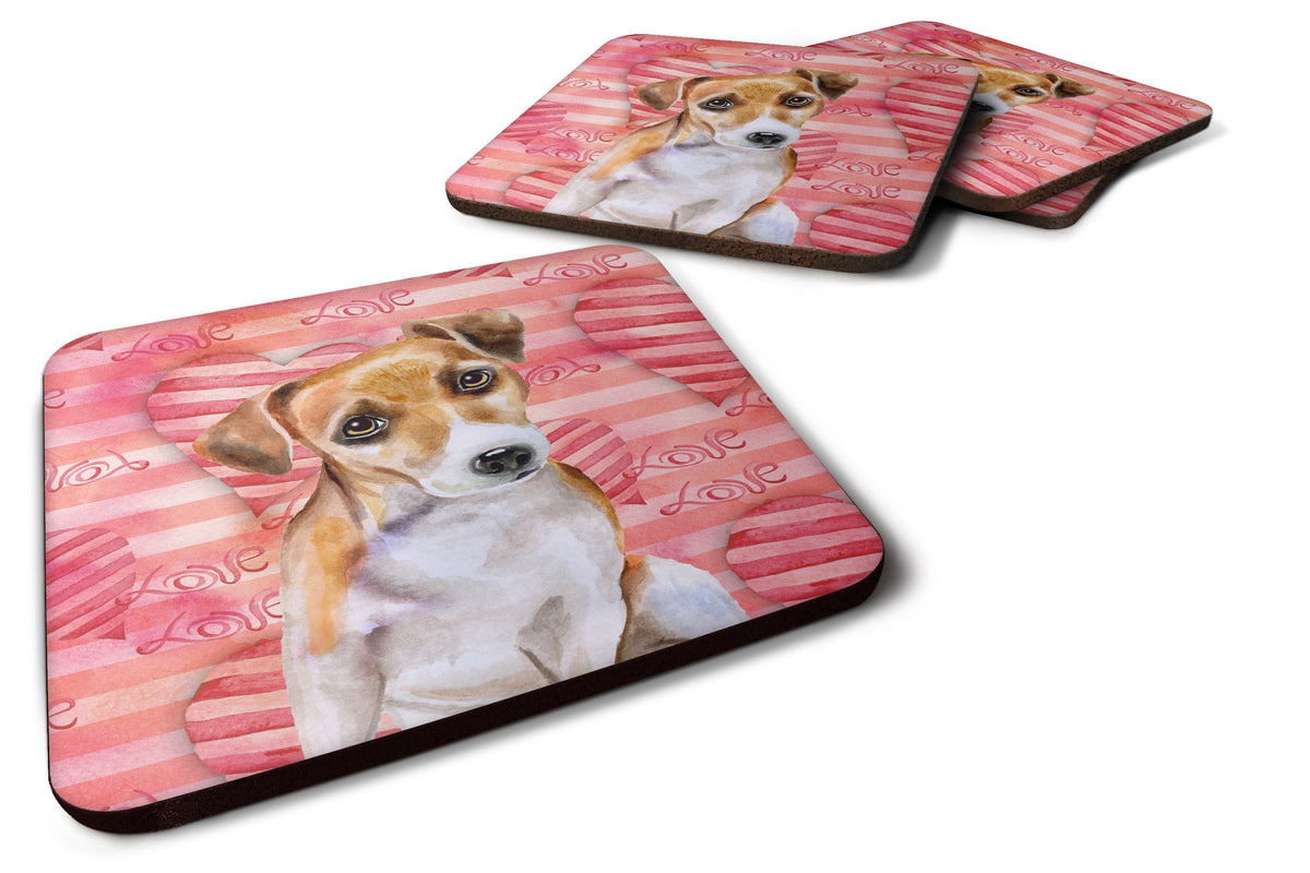 Set of 4 Jack Russell Terrier #2 Love Foam Coasters Set of 4 - the-store.com