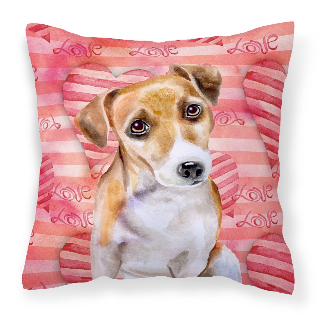 Jack Russell Terrier #2 Love Fabric Decorative Pillow BB9800PW1818 by Caroline&#39;s Treasures