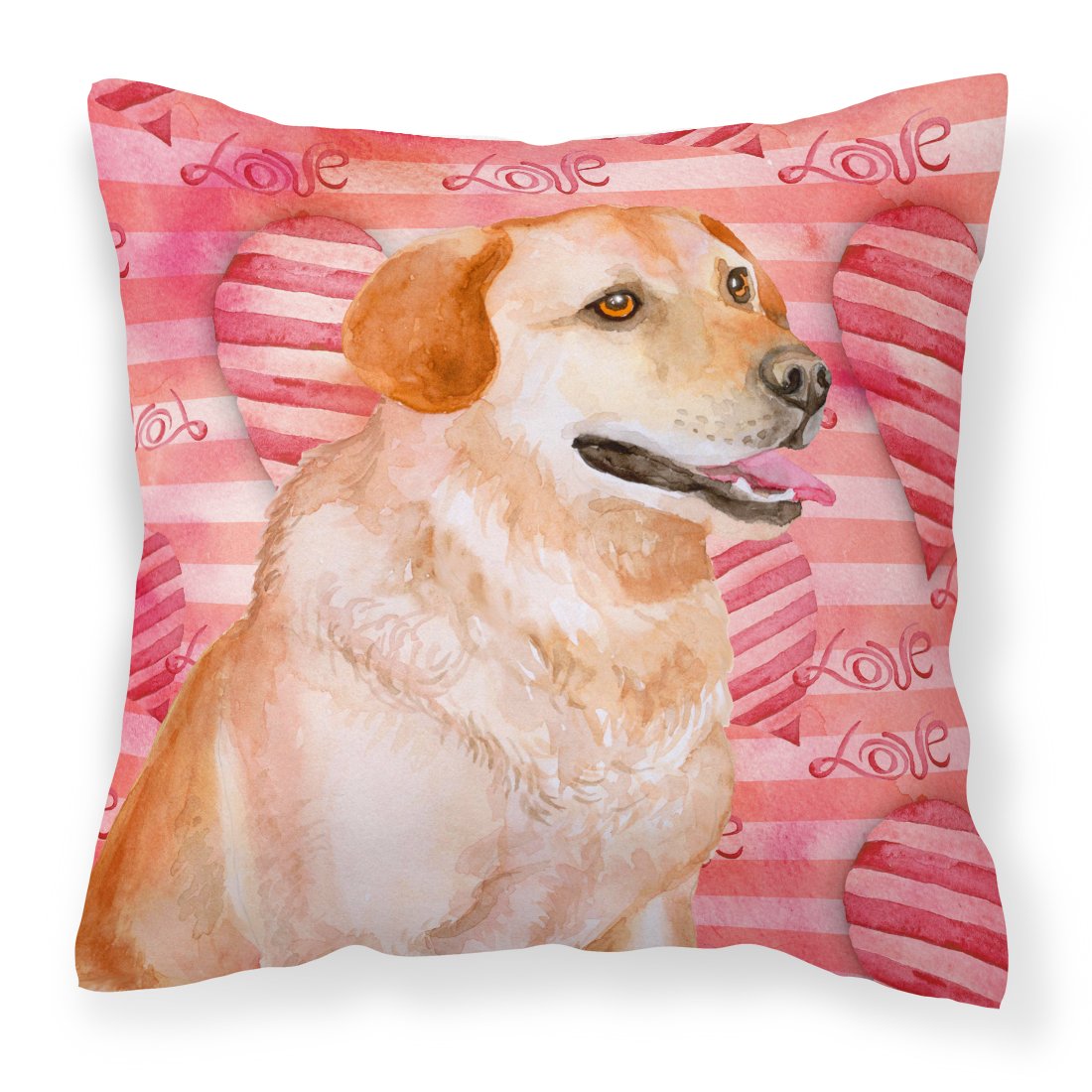 Labrador Retriever Love Fabric Decorative Pillow BB9801PW1818 by Caroline&#39;s Treasures